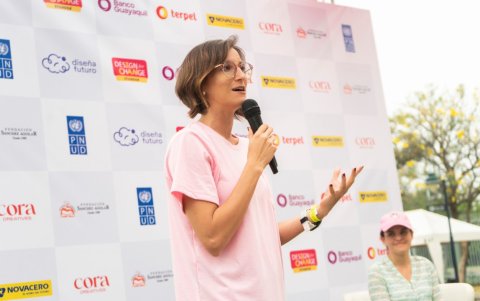 Personaje. La politóloga Pamela Ycaza, fundadora de Diseña Futuro.