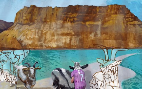 Artistas urbanos, la mayoría latinos, decoran con sus murales unos barracones abandonados al pie del mar Muerto en Israel.