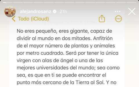 El cantante español le dedicó unas palabras al país.