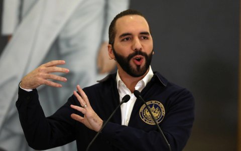 Ejecutivo. El presidente de El Salvador, Nayib Bukele, en uno de sus discursos para sacar adelante a su país.