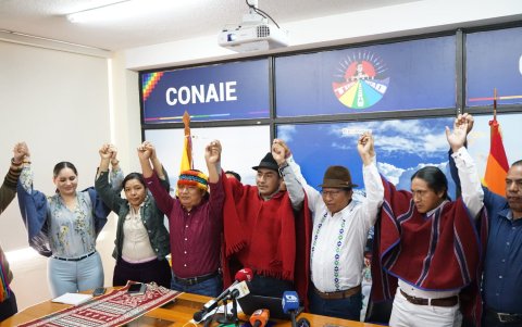 El presidente de la Conaie presentó a Guillermo Churuchumbi que  busca la coordinación del movimiento Pachakutik.