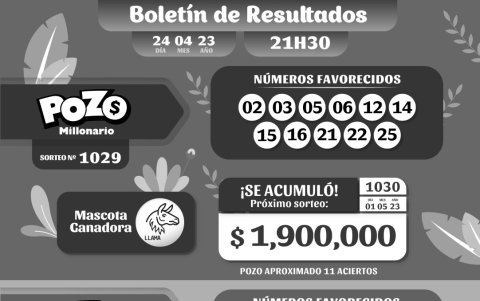 POZO 1029, REVANCHA 016, LUNES 24 DE ABRIL 2023