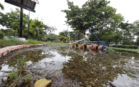 El parque Antonio Neumane está muy descuidado y es guarida de adictos.
