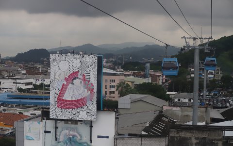 Aeroarte. Uno de los cuadros que ha perdido las tonalidades.