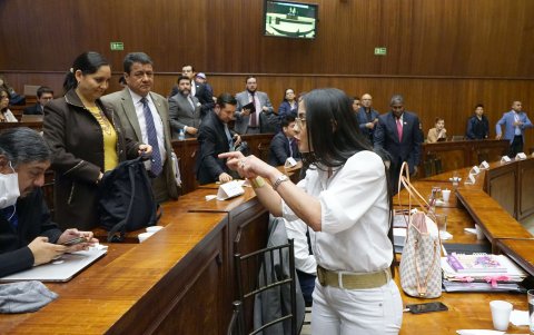Viviana Veloz, proponente del juicio político, durante la última sesión en Fiscalización.