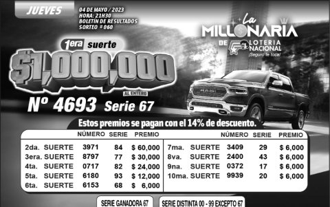 _BOLETIN LA MILLONARIA 060, JUEVES 4 DE MAYO-2023