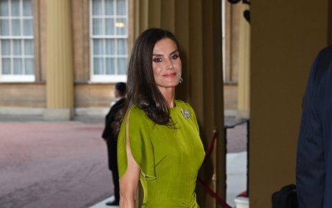 Letizia en la recepción ofrecida a la realeza.