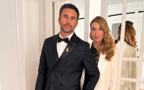 Con su esposa, Mónica Fonseca.