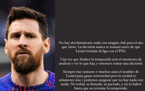 Lo escrito por Jorge Messi, representante de Leo Messi que desmiente la información publicada por API.