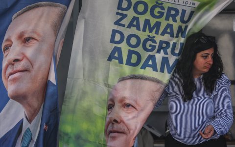 Cartel electoral en Estambul del presidente turco, Recep Tayyip Erdogan.