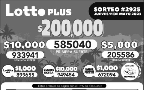 BOLETIN LOTTO 2925, JUEVES 11 DE MAYO_2023