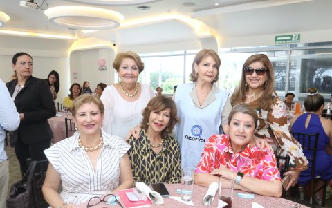 Luisa de Guerrero, Marienne de Endara, Mónica de Jara, Mireya de Chehab, Rossy de Montalvo y Elizabeth de García.