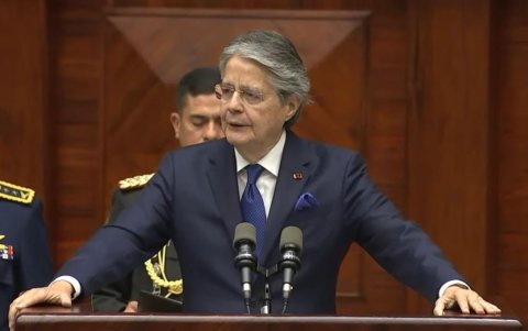 El presidente Guillermo Lasso compareció ante la Asamblea Nacional parar defenderse, en mayo de 2023.