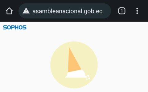 Este es el mensaje que aparece cuando se intenta ingresar en la página web de la Asamblea Nacional.