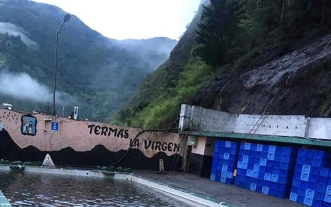 parte de los Baños Termales de la virgen fue afectada por un deslizamiento.