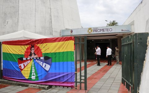 El consejo ampliado de la Conaie se realizó en la Casa de la Cultura, en Quito.