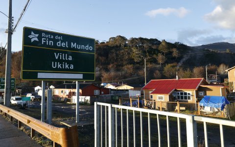 Caserío. Villa Ukika, una población en el extremo sur de Chile, donde viven algunos yaganes.