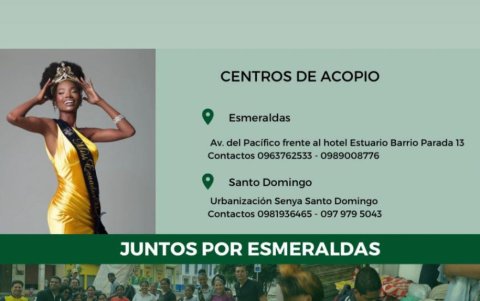 Los centros de acopio compartidos por la Miss Ecuador 2022.