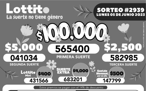 BOLETIN  _Lottito 2939, LUNES 5 JUNIO 2023