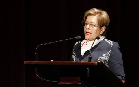 Foto de archivo de la ministra colombiana de Trabajo, Gloria Inés Ramírez.