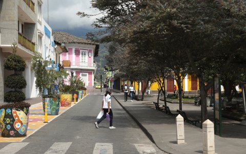 Entorno. Las veredas también aparecen con diseños étnicos.