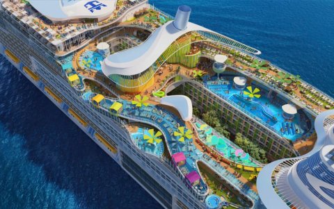 Render de cómo se verá el Icon of the Seas cuando esté operativo.