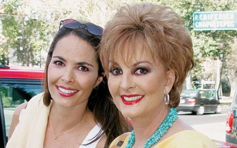 Con su hija, Mariana.