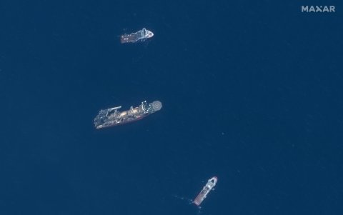 La Guardia Coetera de los Estados Unidos cuando rastreaba los restos del sumergible perdido