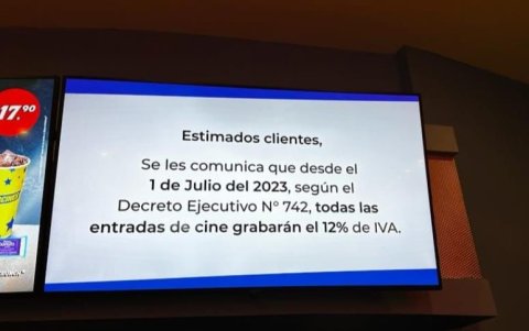 Días antes, los cines empezaron a advertir del impuesto a sus clientes.
