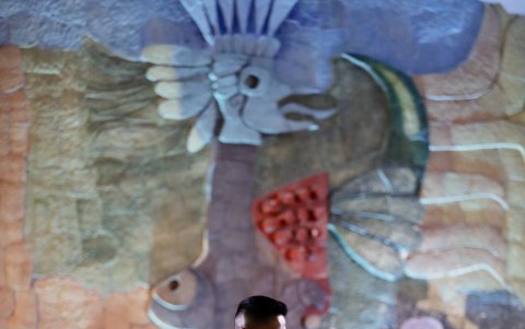 El violinista Santy Abril toca hoy durante el concierto de la Orquesta Sinfónica Nacional del Ecuador por los 104 años del nacimiento del Oswaldo Guayasamín .