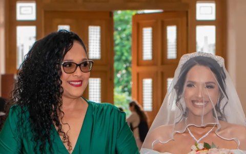 Maricela con su hija.