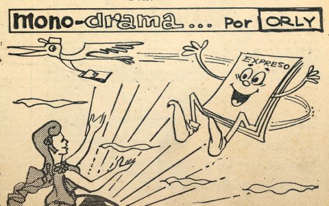 La primera caricatura publicada en EXPRESO, el 25 de julio de 1973.