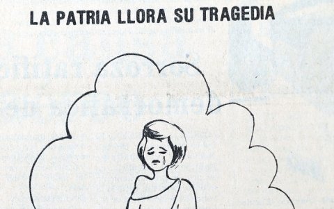 Caricatura sobre la muerte del presidente Jaime Roldós.