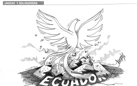 Caricatura sobre el terremoto del 2016.