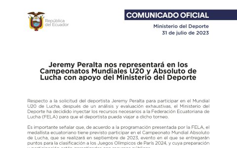 El comunicado fue publicado al rededor de las 17:00.