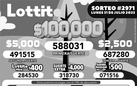 BOLETIN LOTTO 2971. LUNES 31 DE JULIO 2023