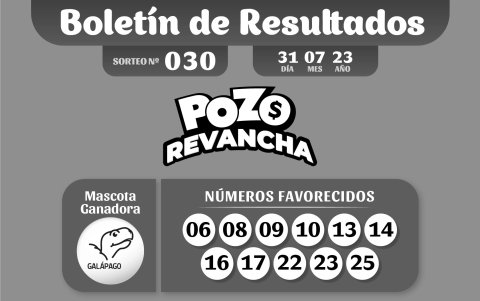 BOLETIN POZO 1043, REVANCHA30, LUNES - 31 DE JULIO 2023