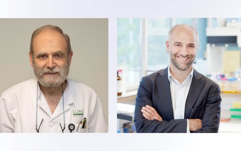 Los investigadores Josep Maria Miró (i) y Javier Martínez-Picado (d). Imagen cedida por IrsiCaixa y el Clínic-IDIBAPS.