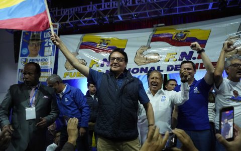 El mitin político en el que participó Villavicencio antes de su asesinato.