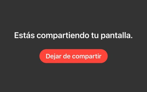Para dejar de compartir, se vuelve a la app y aparece el botón