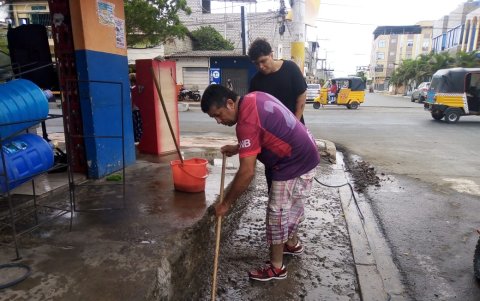 Lugar donde quedaron rastros de sangre, en Playas.