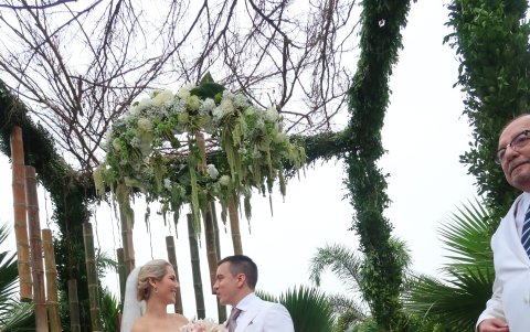 Durante la boda en Olón.