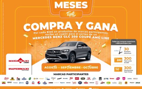 Tipti brinda una alternativa exclusiva para sus clientes, quienes pueden participar por el gran premio de un Mercedes Benz GLC 200.
