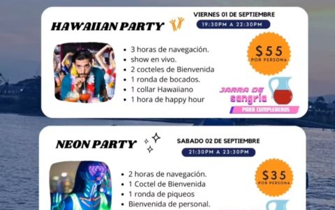 Actividades del lujoso catamarán del Río Guayas