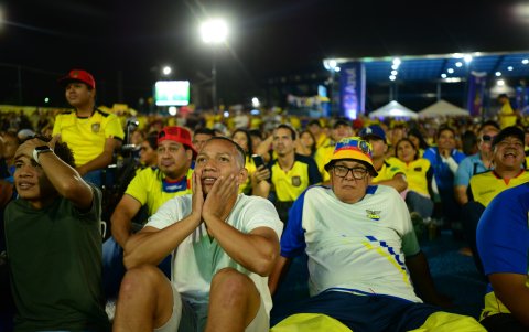 Al minuto 78, Leo Mesi anotó el gol de la victoria para la albiceleste y los rostros de la hinchada mostraron preocupación, algunos se tomaron la cabeza sin poder creerlo.