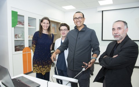 Pía Escudero, Matías Guadalupe, Luis Suárez y Hugo Garzón.