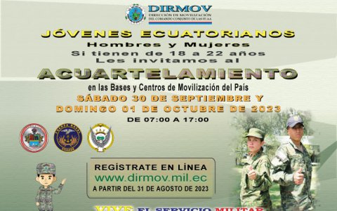 Acuartelamiento para hombres y mujeres de la leva 2004 (segunda llamada) en 2023.