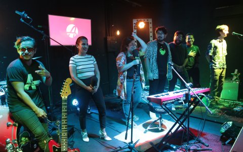 La Iguana Invisible en su presentación con el público.