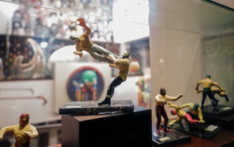 Detalles de parte de los objetos que se exhiben en el museo mexicano