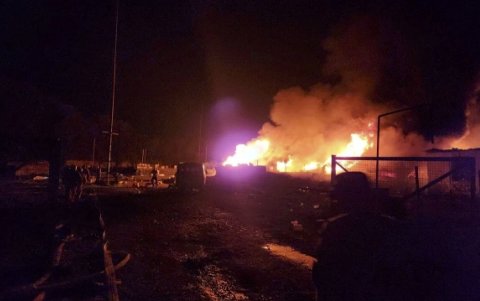 Esta foto  muestra una explosión en Stepanakert, Nagorno-Karabakh, el 25 de septiembre de 2023.